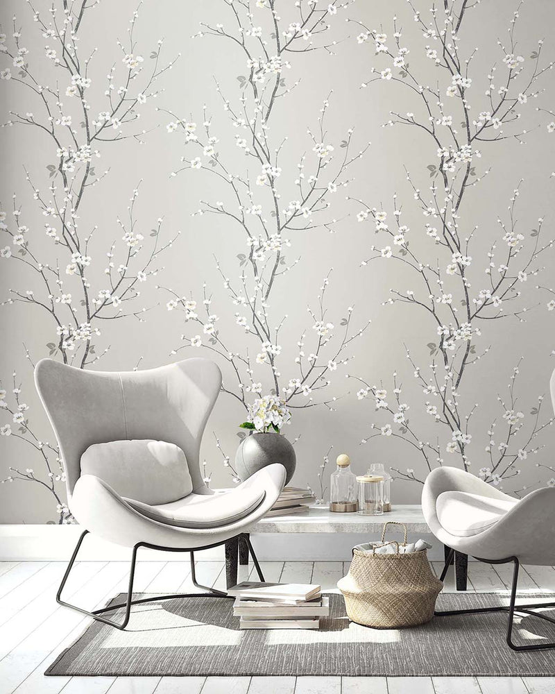 Cherry Branches Botanical Wallpaper