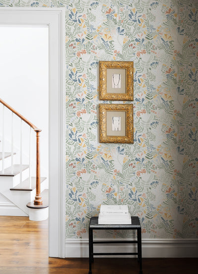 Brittsommar Seafoam Woodland Floral Wallpaper