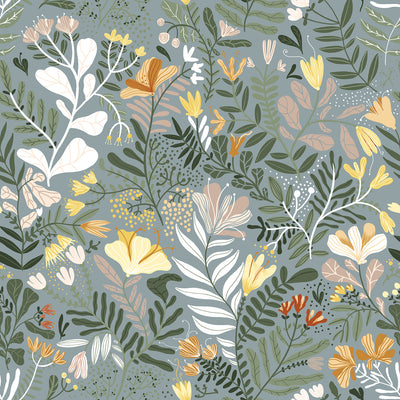 Brittsommar Seafoam Woodland Floral Wallpaper