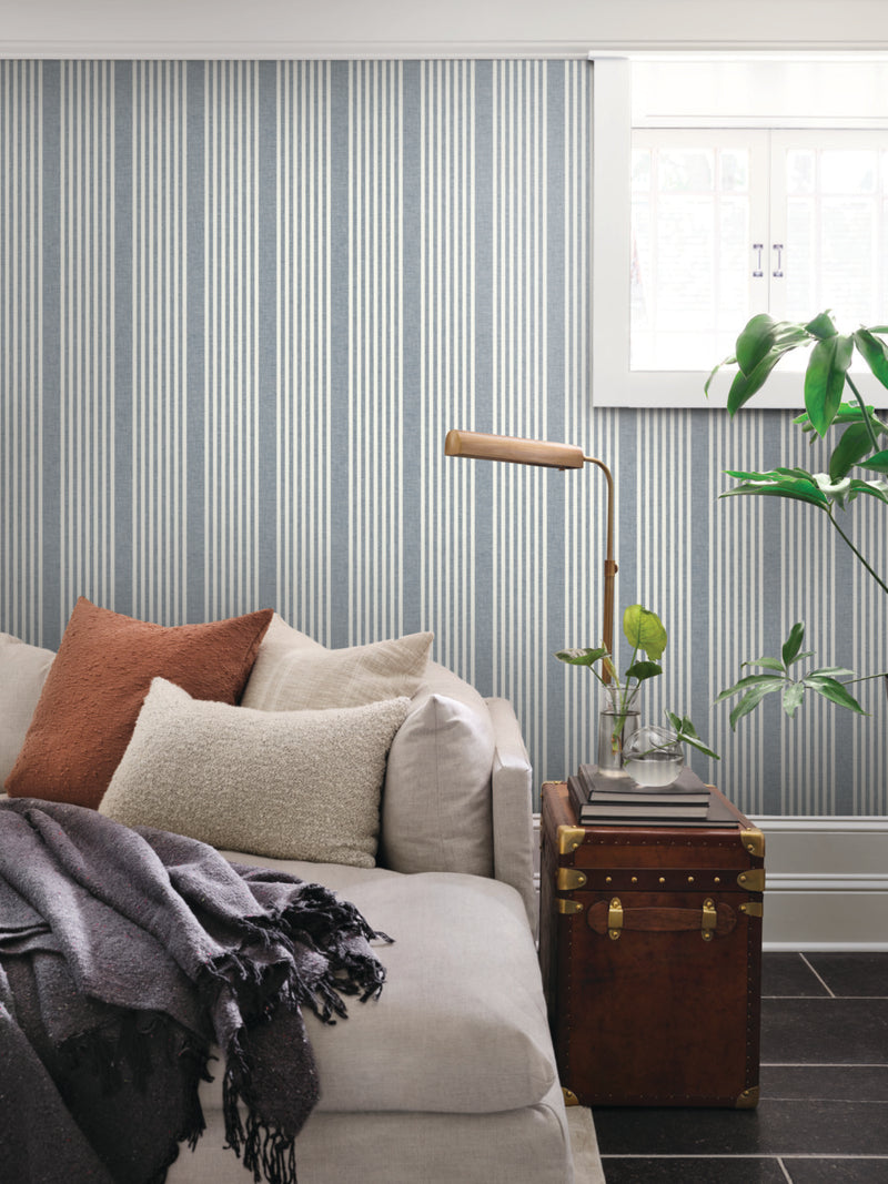 Magnolia French Linen Stripe Wallpaper