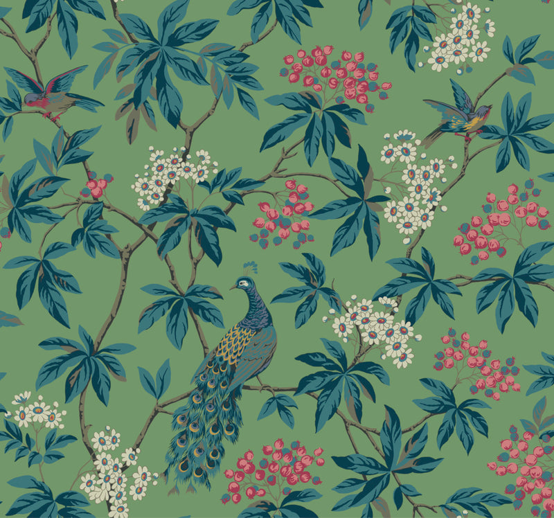 York Peacock Estate Wallpaper