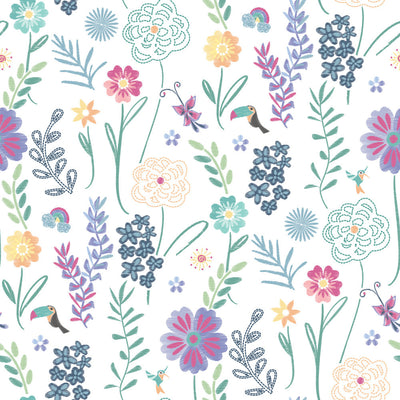 Disney Encanto Embroidery Floral Peel and Stick Wallpaper