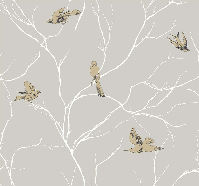 Dreamy Birds and Branches Wallpaper