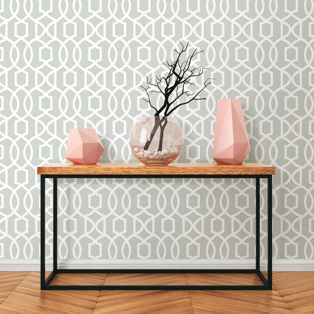 WallPops Gray Grand Trellis Peel and Stick NU Wallpaper | NU1421 – D. Marie  Interiors