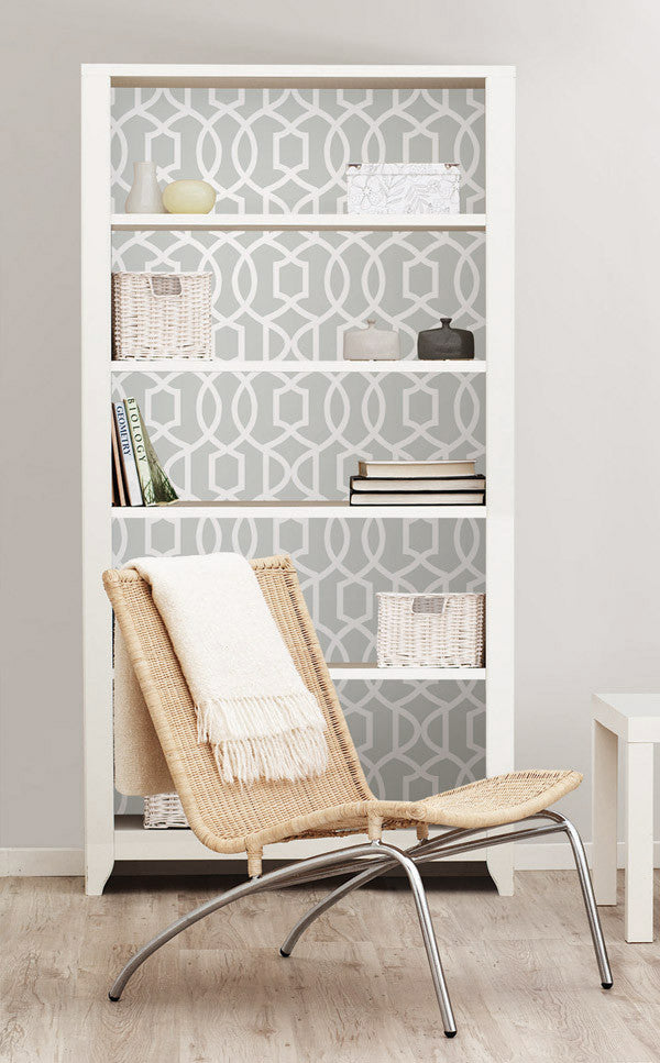 WallPops Gray Grand Trellis Peel and Stick NU Wallpaper | NU1421 – D. Marie  Interiors